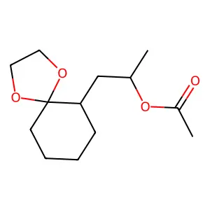 1-(1,4-dioxaspiro[4.5]decan-6-yl)propan-2-yl acetate structure