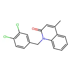 1-[(3,4-dichlorophenyl)methyl]-4-methylquinolin-2-one structure