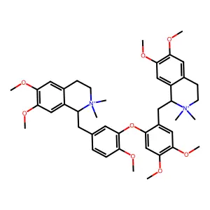 1-[[3-[2-[(6,7-dimethoxy-2,2-dimethyl-3,4-dihydro-1H-isoquinolin-2-ium-1-yl)methyl]-4,5-dimethoxyphenoxy]-4-methoxyphenyl]methyl]-6,7-dimethoxy-2,2-dimethyl-3,4-dihydro-1H-isoquinolin-2-ium structure