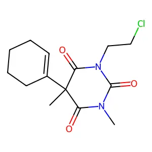 1-(2-chloroethyl)-5-(cyclohexen-1-yl)-3,5-dimethyl-1,3-diazinane-2,4,6-trione structure
