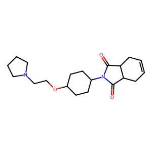 2-[4-(2-pyrrolidin-1-ylethoxy)cyclohexyl]-3a,4,7,7a-tetrahydroisoindole-1,3-dione structure