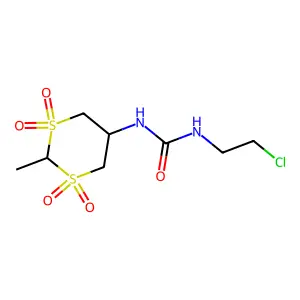 1-(2-chloroethyl)-3-(2-methyl-1,1,3,3-tetraoxo-1,3-dithian-5-yl)urea structure