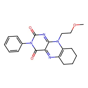 10-(2-methoxyethyl)-3-phenyl-6,7,8,9-tetrahydrobenzo[g]pteridine-2,4-dione structure
