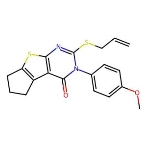 11-(4-methoxyphenyl)-10-prop-2-enylsulfanyl-7-thia-9,11-diazatricyclo[6.4.0.02,6]dodeca-1(8),2(6),9-trien-12-one structure