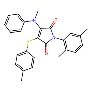 1-(2,5-dimethylphenyl)-3-(N-methylanilino)-4-(4-methylphenyl)sulfanylpyrrole-2,5-dione structure