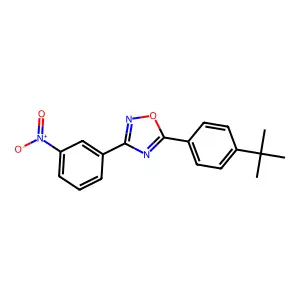 1,2,4-oxadiazole, 5-[4-(1,1-dimethylethyl)phenyl]-3-(3-nitrophenyl)- structure