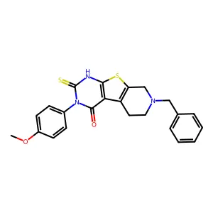 11-benzyl-4-(4-methoxyphenyl)-5-sulfanylidene-8-thia-4,6,11-triazatricyclo[7.4.0.02,7]trideca-1(9),2(7)-dien-3-one structure