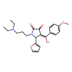 1-[3-(diethylamino)propyl]-5-(furan-2-yl)-3-hydroxy-4-(4-methoxybenzoyl)-2,5-dihydro-1H-pyrrol-2-one structure