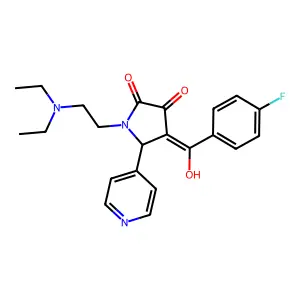 1-[2-(diethylamino)ethyl]-4-(4-fluorobenzoyl)-3-hydroxy-5-(pyridin-4-yl)-2,5-dihydro-1H-pyrrol-2-one structure