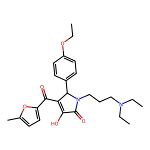 1-[3-(diethylamino)propyl]-2-(4-ethoxyphenyl)-4-hydroxy-3-(5-methylfuran-2-carbonyl)-2H-pyrrol-5-one structure
