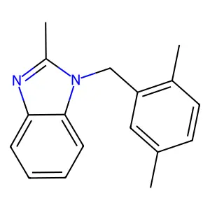1-(2,5-dimethylbenzyl)-2-methyl-1H-benzimidazole structure
