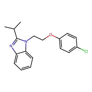 1-[2-(4-chlorophenoxy)ethyl]-2-propan-2-ylbenzimidazole structure