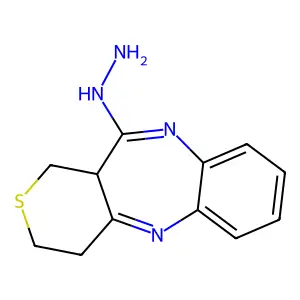 1,2,4,4a-tetrahydrothiopyrano[4,3-b][1,5]benzodiazepin-5-ylhydrazine structure