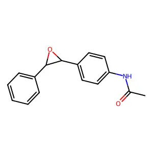 trans-4-Acetylaminostilbene epoxide structure