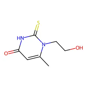 1-(2-hydroxyethyl)-6-methyl-2-sulfanylidenepyrimidin-4-one structure