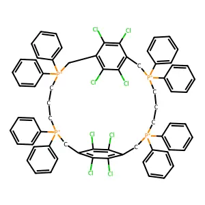 10,11,21,22,23,24,25,26-octachloro-3,3,7,7,14,14,18,18-octakis-phenyl-3,7,14,18-tetraphosphoniatricyclo[18.2.2.29,12]hexacosa-1(22),9(26),10,12(25),20,23-hexaene structure