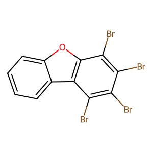 1,2,3,4-tetrabromo-dibenzofuran structure