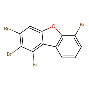 1,2,3,6-tetrabromo-dibenzofuran structure