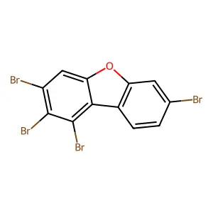 1,2,3,7-tetrabromo-dibenzofuran structure