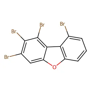 1,2,3,9-tetrabromo-dibenzofuran structure