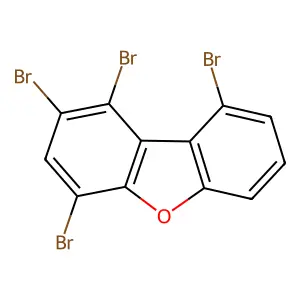 1,2,4,9-tetrabromo-dibenzofuran structure
