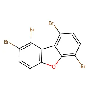 1,2,6,9-tetrabromo-dibenzofuran structure