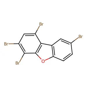 1,3,4,8-tetrabromo-dibenzofuran structure