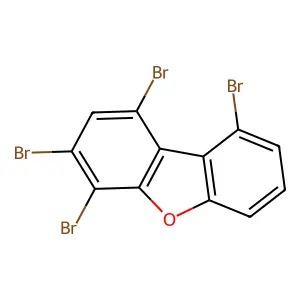 1,3,4,9-tetrabromo-dibenzofuran structure