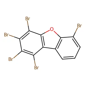 1,2,3,4,6-pentabromo-dibenzofuran structure
