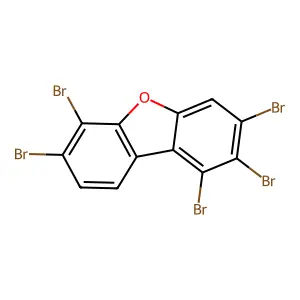 1,2,3,6,7-pentabromo-dibenzofuran structure