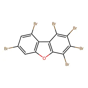 1,2,3,4,7,9-hexabromo-dibenzofuran structure