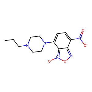 7-nitro-3-oxido-4-(4-propylpiperazin-1-yl)-2,1,3-benzoxadiazol-3-ium structure