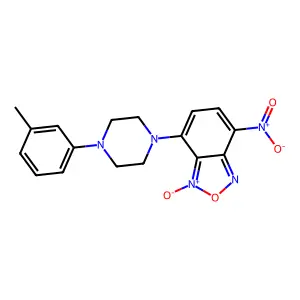 BENZOFURAZAN, 7-(4-(3-METHYLPHENYL)-1-PIPERAZINYL)-4-NITRO-, 1-OXIDE structure
