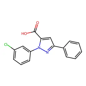 1-(3-CHLOROPHENYL)-3-PHENYL-1H-PYRAZOLE-5-CARBOXYLIC ACID structure