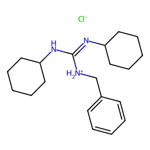 GUANIDINE, 1-BENZYL-2,3-DICYCLOHEXYL-, HYDROCHLORIDE structure