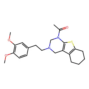 1-[3-[2-(3,4-dimethoxyphenyl)ethyl]-2,4,5,6,7,8-hexahydro-[1]benzothiolo[2,3-d]pyrimidin-1-yl]ethanone structure