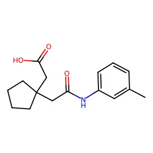 (1-{2-[(3-methylphenyl)amino]-2-oxoethyl}cyclopentyl)acetic acid structure