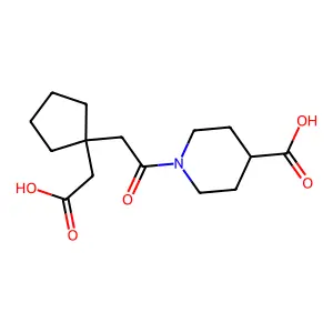 1-[2-[1-(carboxymethyl)cyclopentyl]acetyl]piperidine-4-carboxylic Acid structure