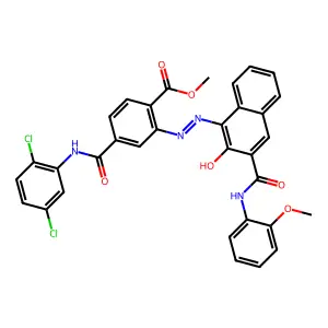methyl 4-[(2,5-dichlorophenyl)carbamoyl]-2-[[2-hydroxy-3-[(2-methoxyphenyl)carbamoyl]naphthalen-1-yl]diazenyl]benzoate structure