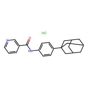 Nicotinamide, N-(p-(1-adamantyl)phenyl)-, hydrochloride structure