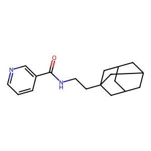 N-[2-(1-adamantyl)ethyl]pyridine-3-carboxamide structure
