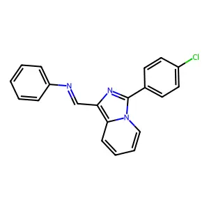1-[3-(4-chlorophenyl)imidazo[1,5-a]pyridin-1-yl]-N-phenylmethanimine structure
