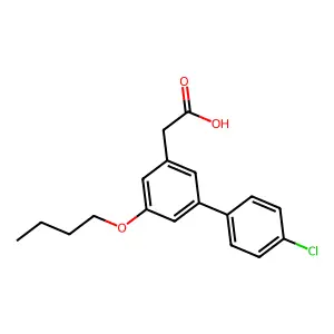 2-[3-butoxy-5-(4-chlorophenyl)phenyl]acetic acid structure