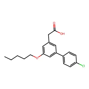 2-[3-(4-chlorophenyl)-5-pentoxyphenyl]acetic acid structure