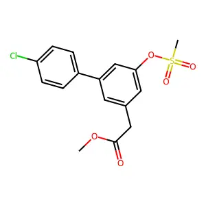 methyl 2-[3-(4-chlorophenyl)-5-methylsulfonyloxyphenyl]acetate structure