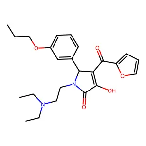 1-[2-(diethylamino)ethyl]-3-(furan-2-carbonyl)-4-hydroxy-2-(3-propoxyphenyl)-2H-pyrrol-5-one structure