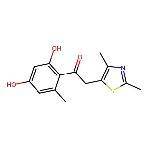 1-(2,4-dihydroxy-6-methylphenyl)-2-(2,4-dimethyl-1,3-thiazol-5-yl)ethanone structure