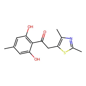 1-(2,6-dihydroxy-4-methylphenyl)-2-(2,4-dimethyl-1,3-thiazol-5-yl)ethanone structure