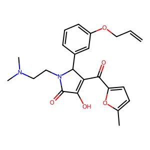 1-[2-(dimethylamino)ethyl]-4-hydroxy-3-(5-methylfuran-2-carbonyl)-2-(3-prop-2-enoxyphenyl)-2H-pyrrol-5-one structure