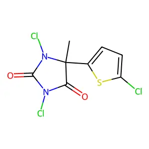 1,3-dichloro-5-(5-chlorothiophen-2-yl)-5-methylimidazolidine-2,4-dione structure